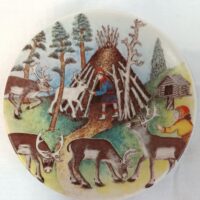 Arabia seinälautanen poromies kesällä